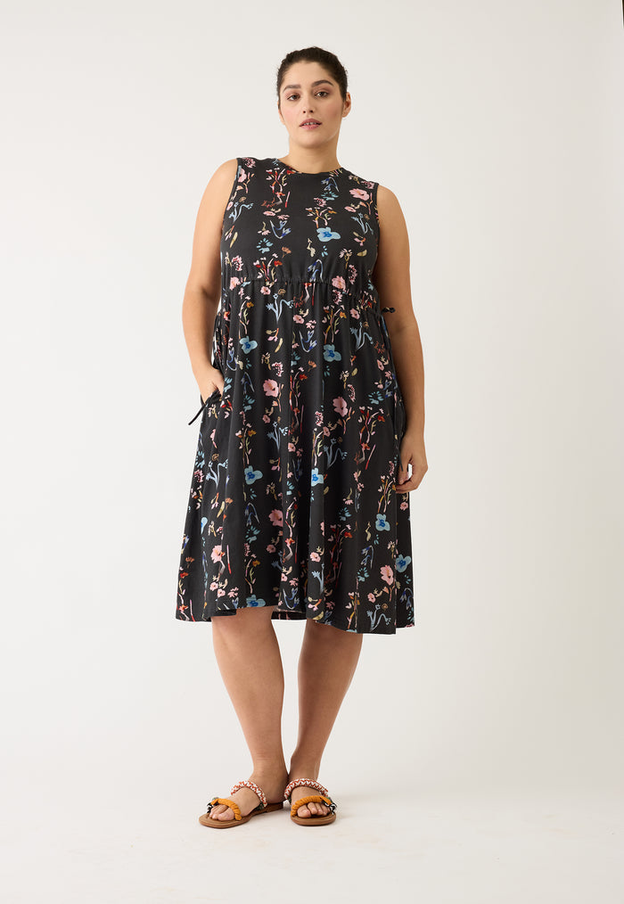 nancybird lidia tie dress watercolour charcoal 