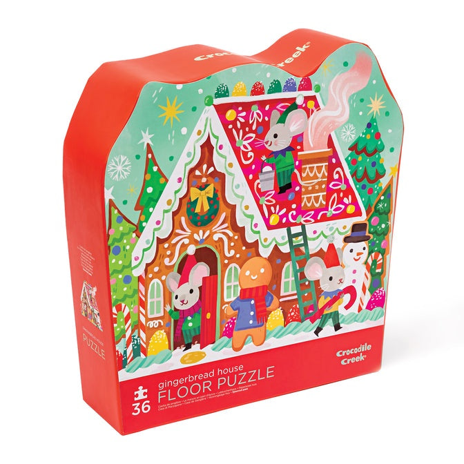 crocodile creek floor puzzle gingerbread house 36