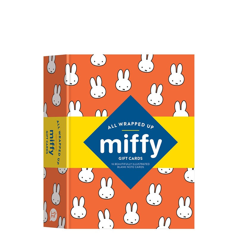 Pack of miffy gift cards with orange background and white bunny pattern gioco giro west Preston all wrapped up 