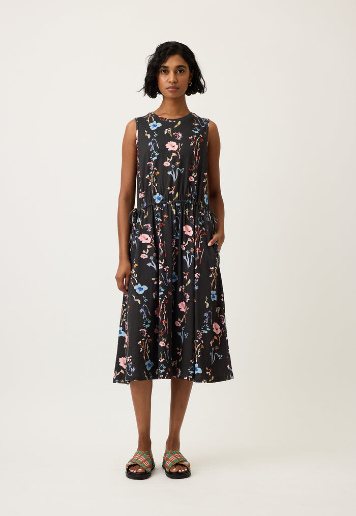 nancybird lidia tie dress watercolour charcoal 