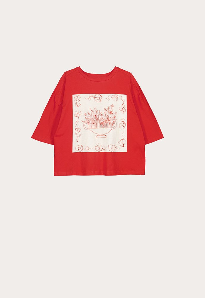 nancybird tasmin boxy tee red vase