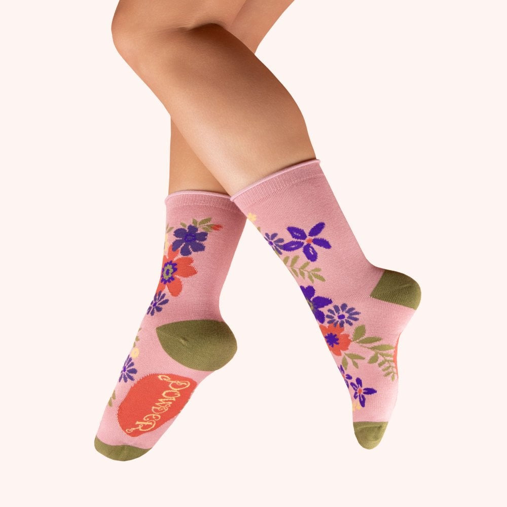 powder uk ankle sock floral spray