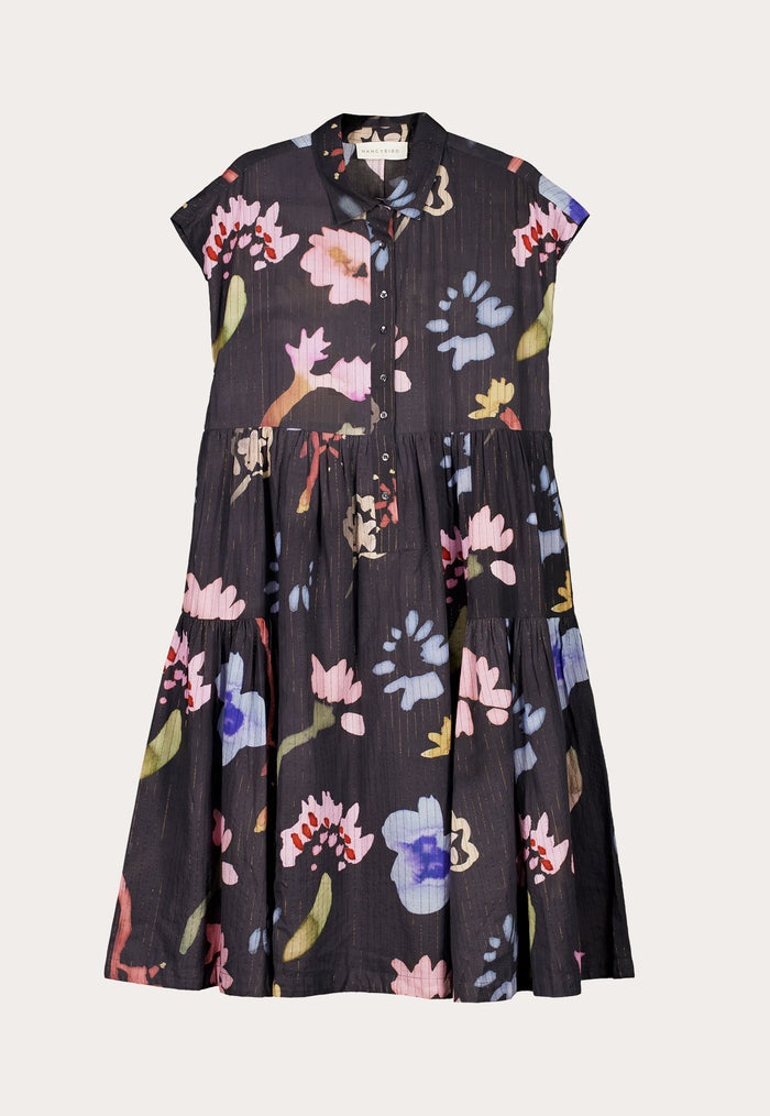 nancybird maja dress watercolour charcoal