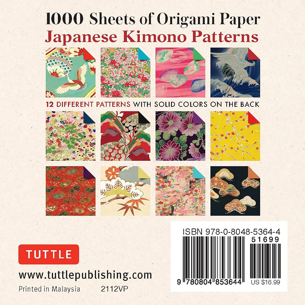 origami paper 1000 sheets kimono patterns tuttle