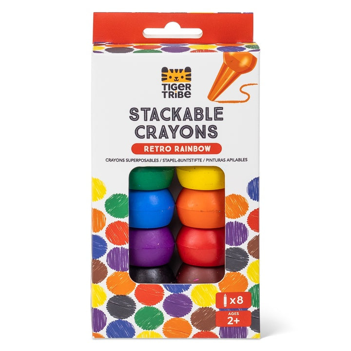 stackable crayons retro rainbow