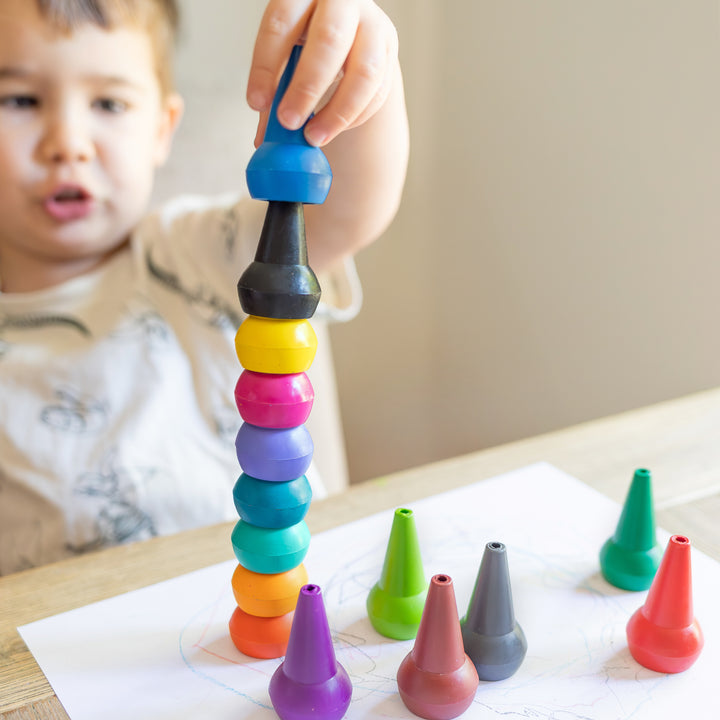 stackable crayons retro rainbow