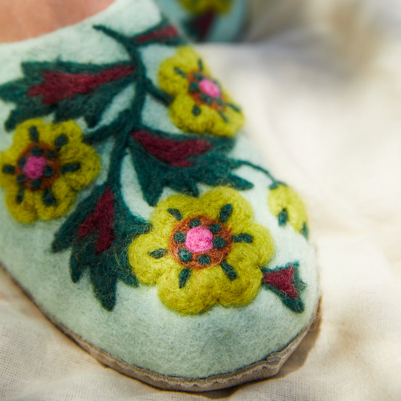 sage clare felt slippers marie