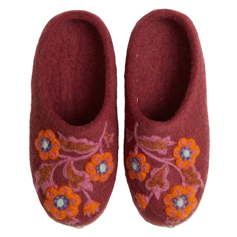 sage clare marie felt slippers