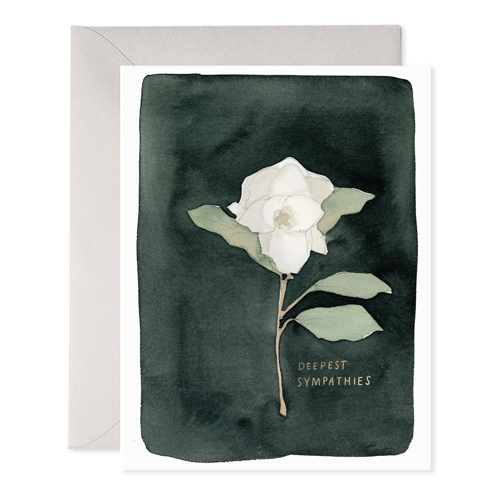 white flowers sympathy card