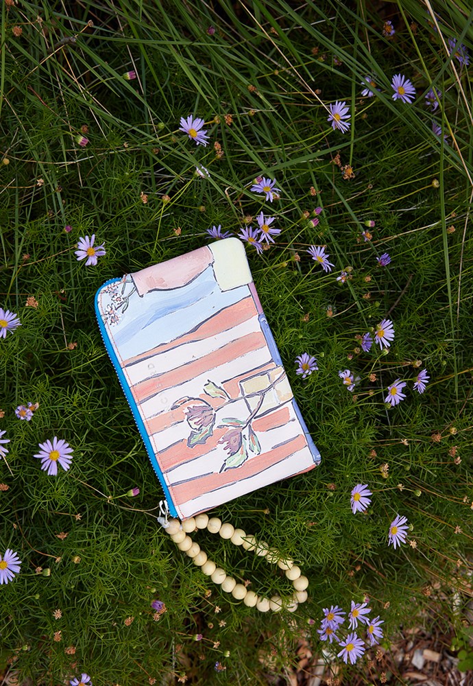 nancybird beaded card purse afternoon stripe