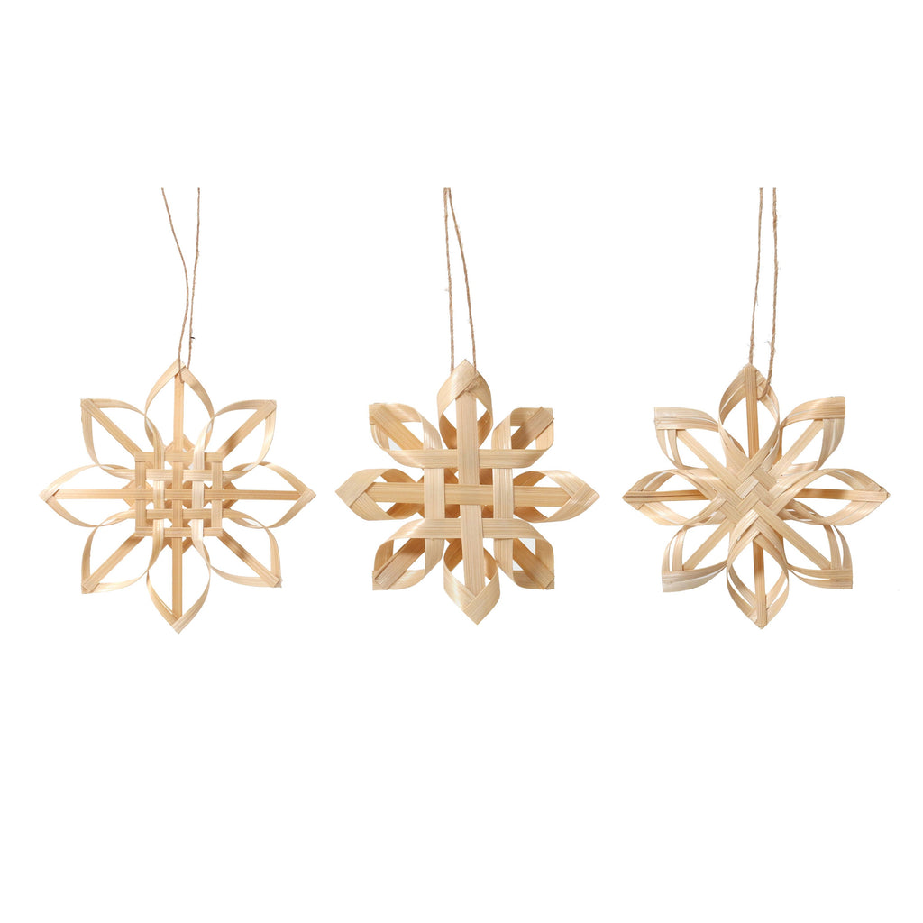 Robert Gordon Set Of 3 Woven Snowflake Decorations