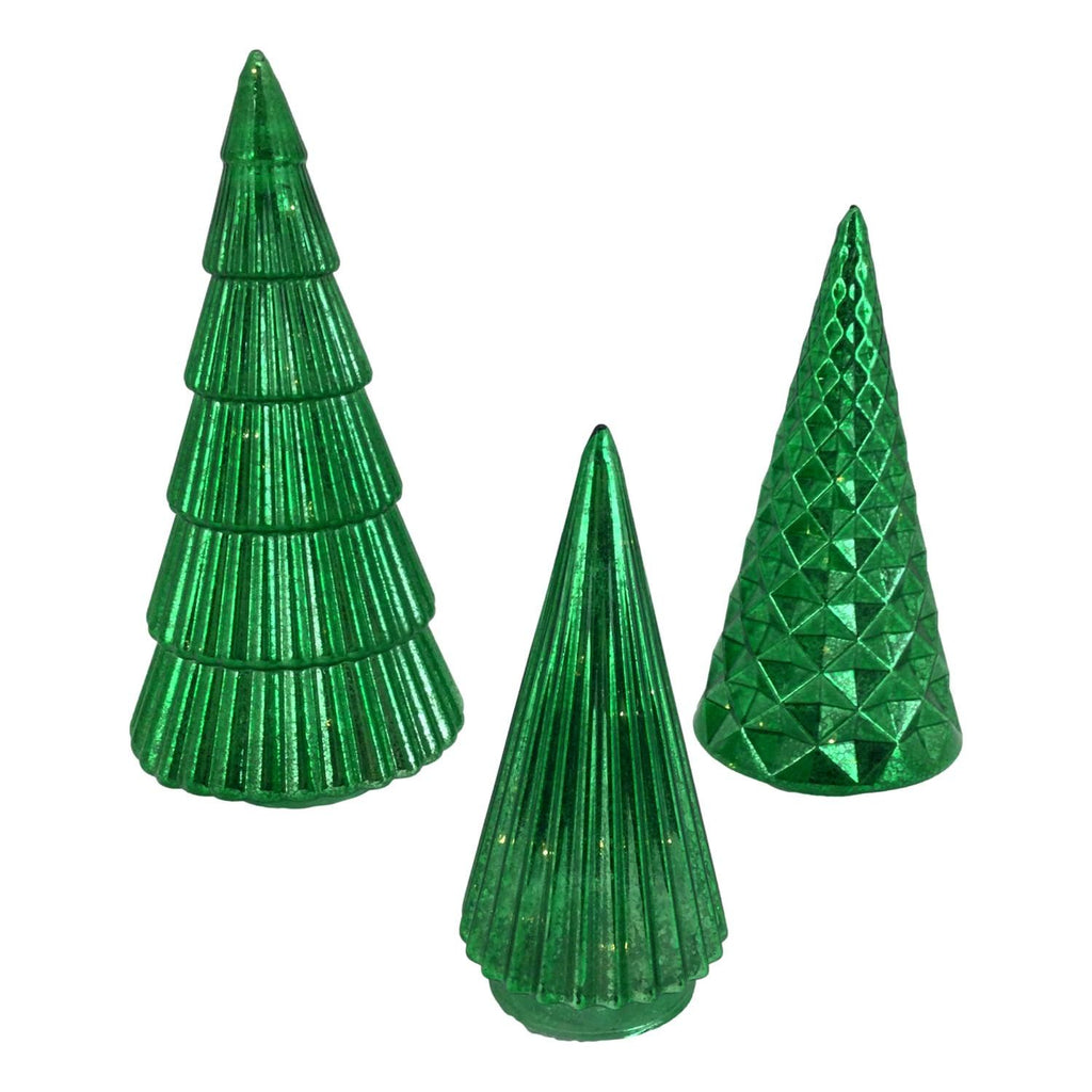 Theatre Imports  Christmas Glass Green Trees