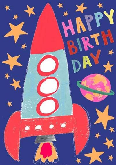 rocket birthday card