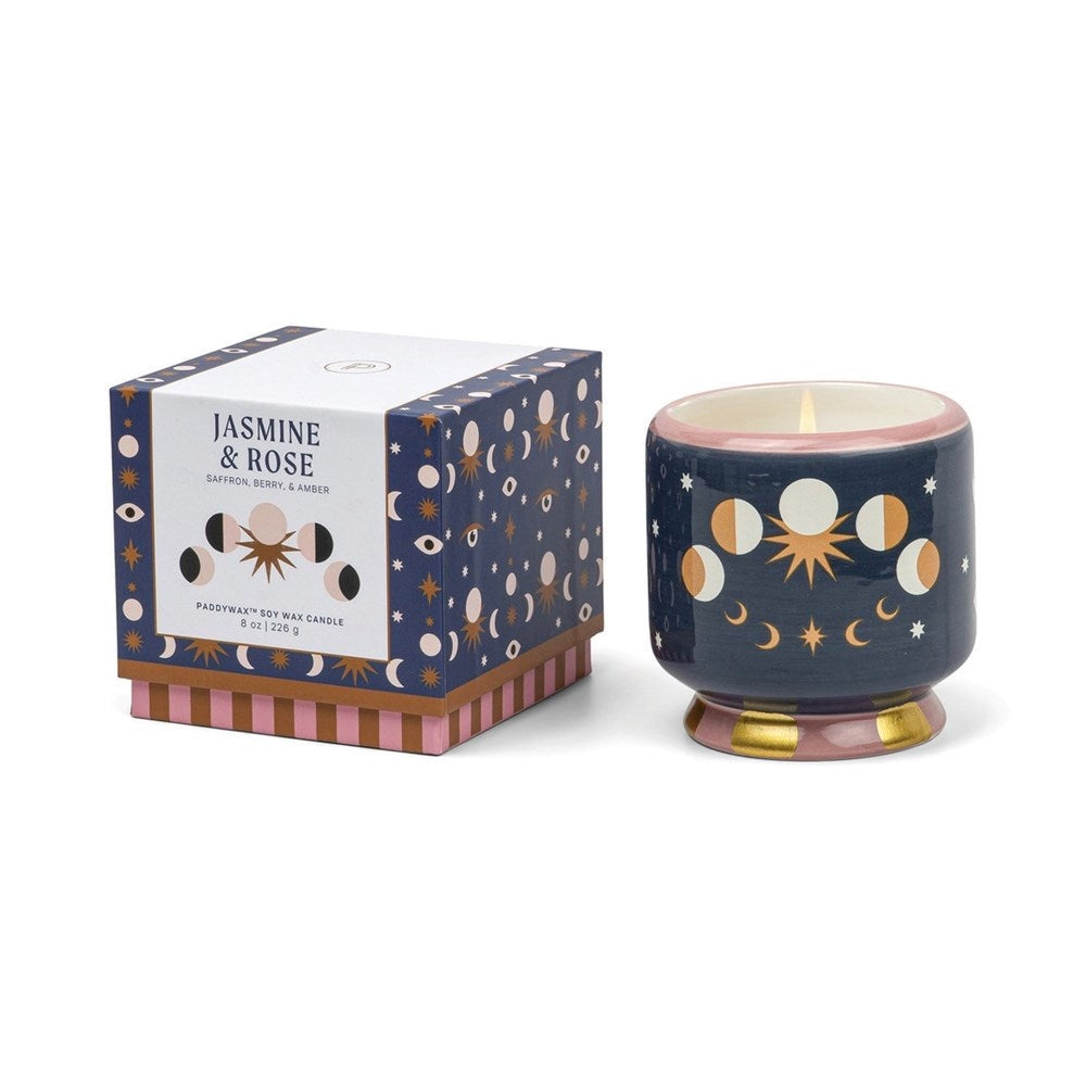 Paddywax  Moon Phases Ceramic Candle Jasmine & Rose