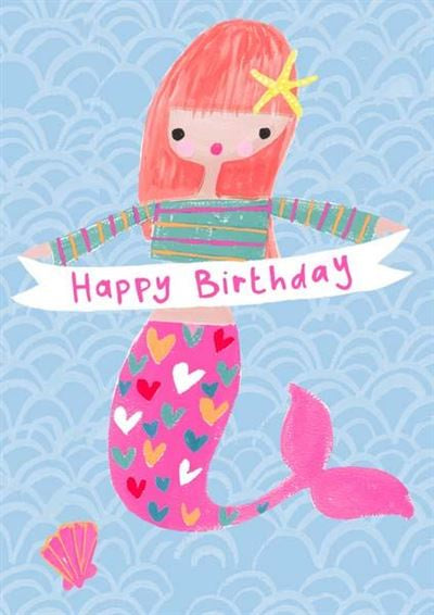 mermaid birthday card