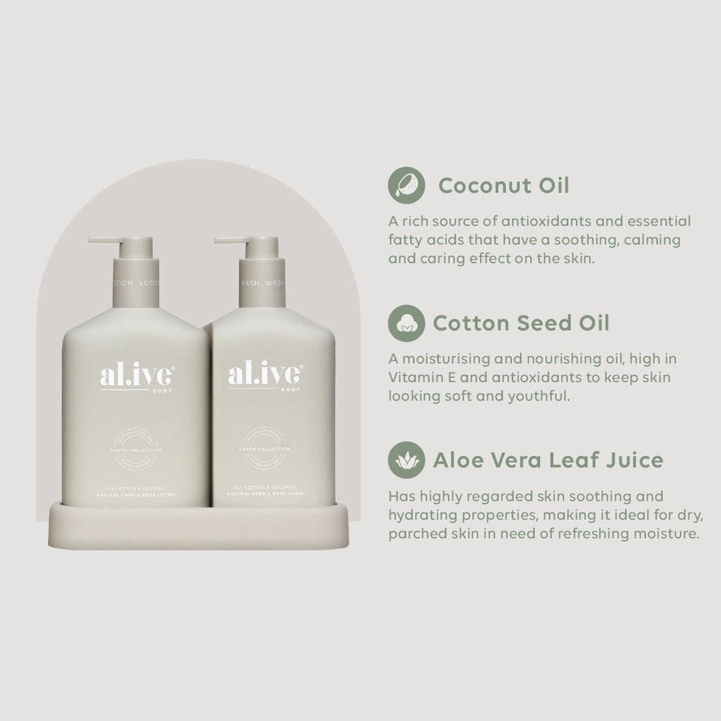 al.ive Body  Wash & Lotion Set  Sea Cotton & Coconut