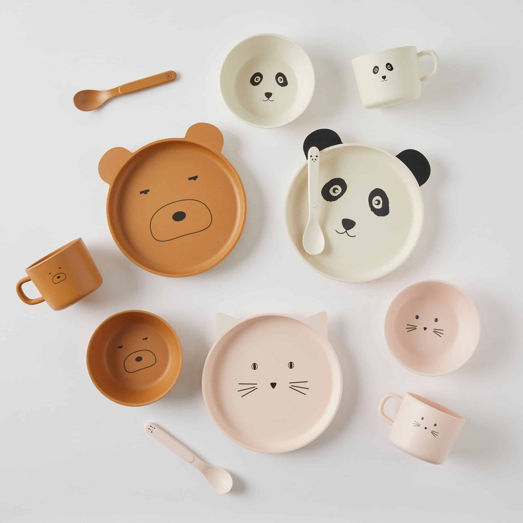 Animal Faces Bamboo Dinner Set 4Pc