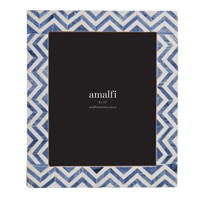 Amalfi  Karan Wood & Resin Photo Frame Blue & White