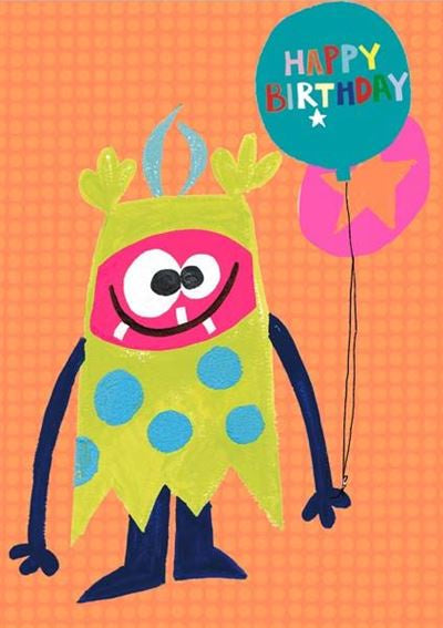 monster birthday card
