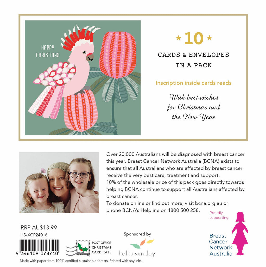 Christmas Card Wallet  Pink Galah