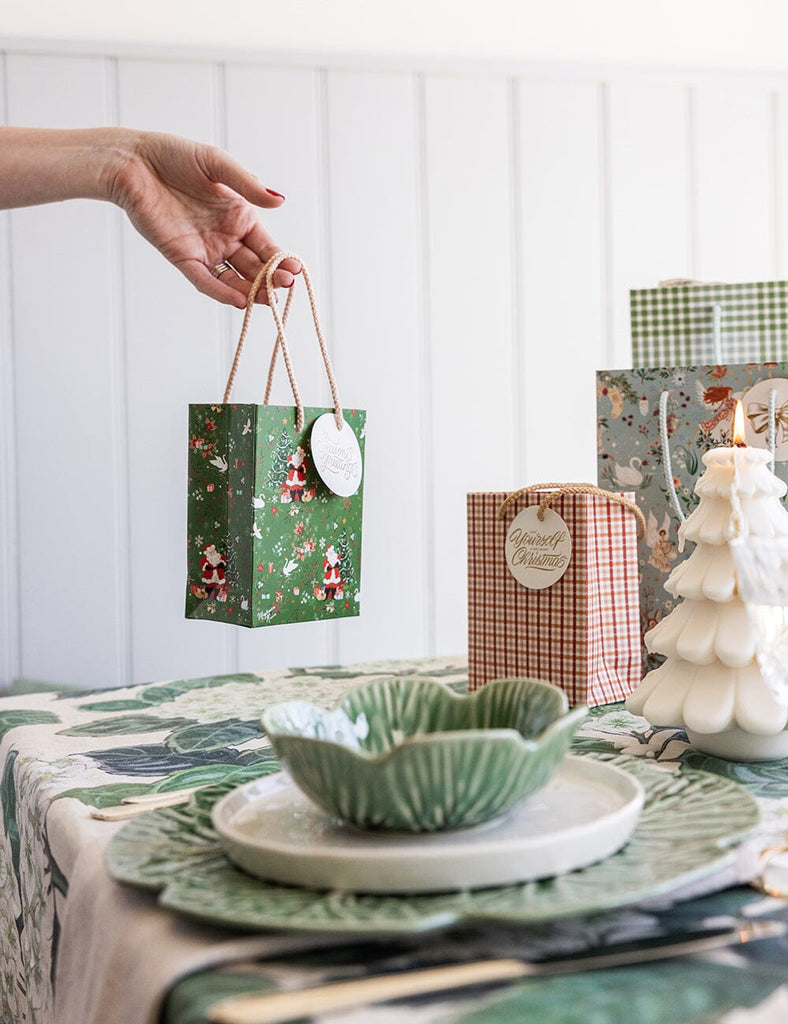 Bespoke letterpress gift bag santas wonderland