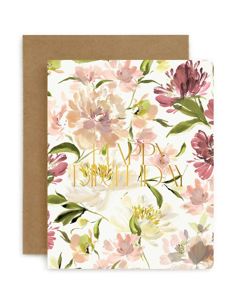 Happy Birthday Tree Peonies Card