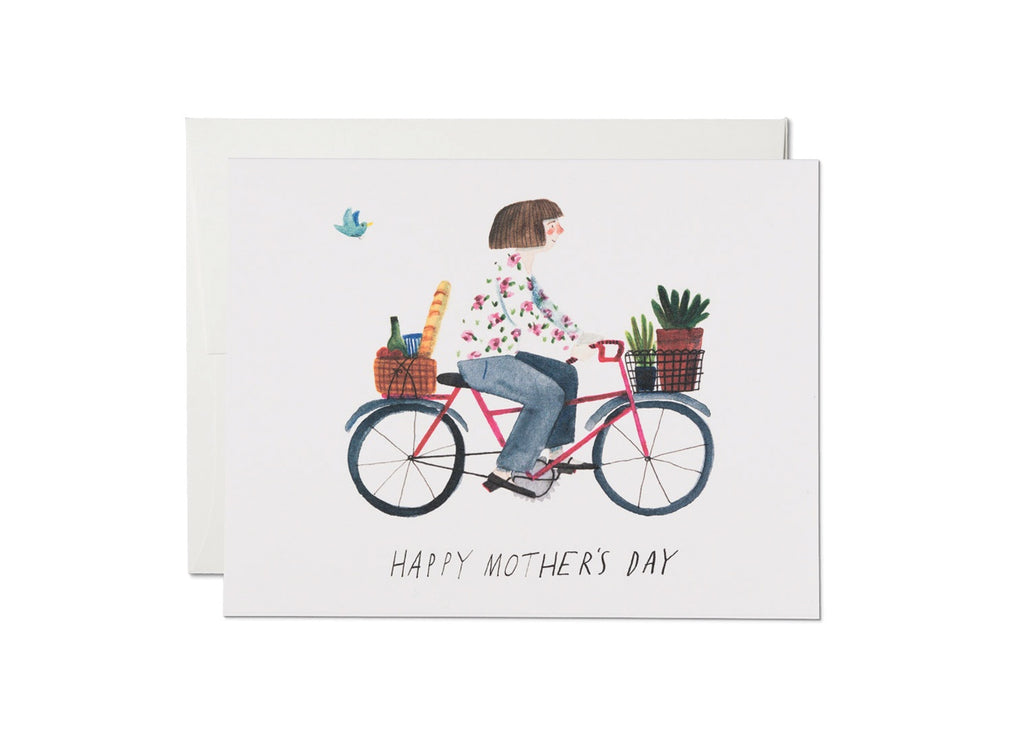mothers bike card red cap