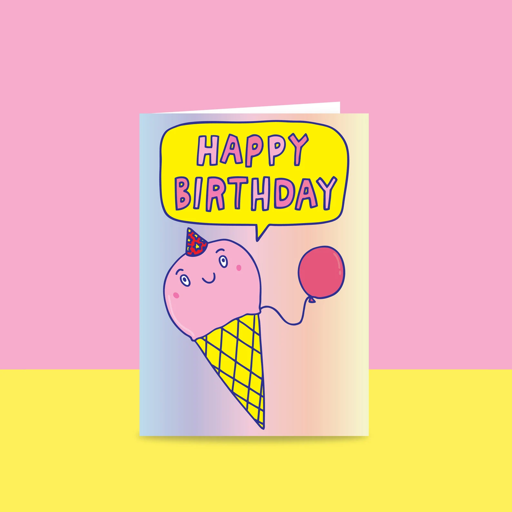 able game happy birthday ice cream card