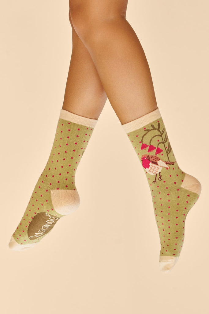 Powder UK  Rosy Robin Ankle Socks