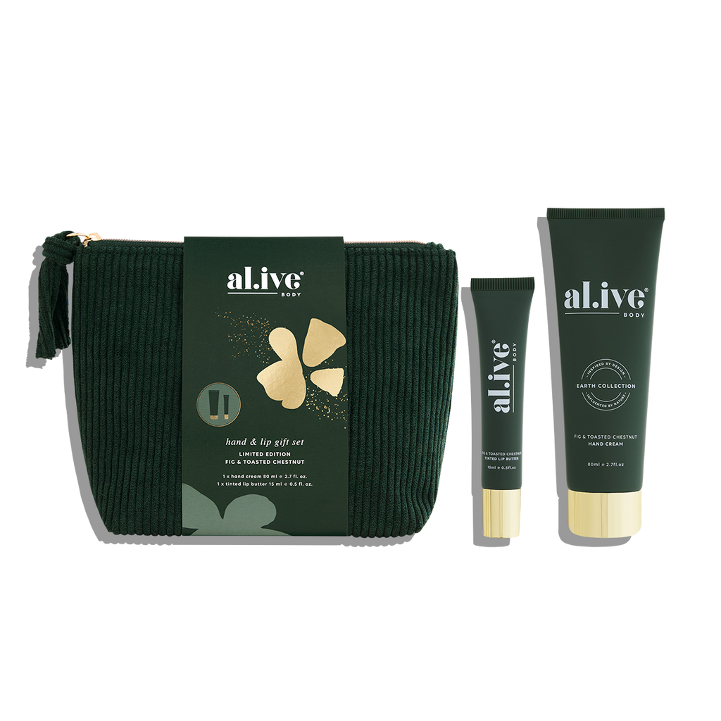 al.ive Body Hand & Lip Gift Set Fig & Toasted Chestnut