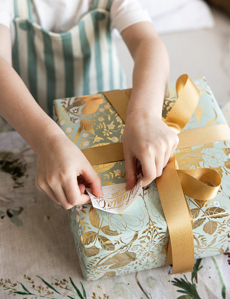 bespoke letterpress floral fields christmas roll stickers