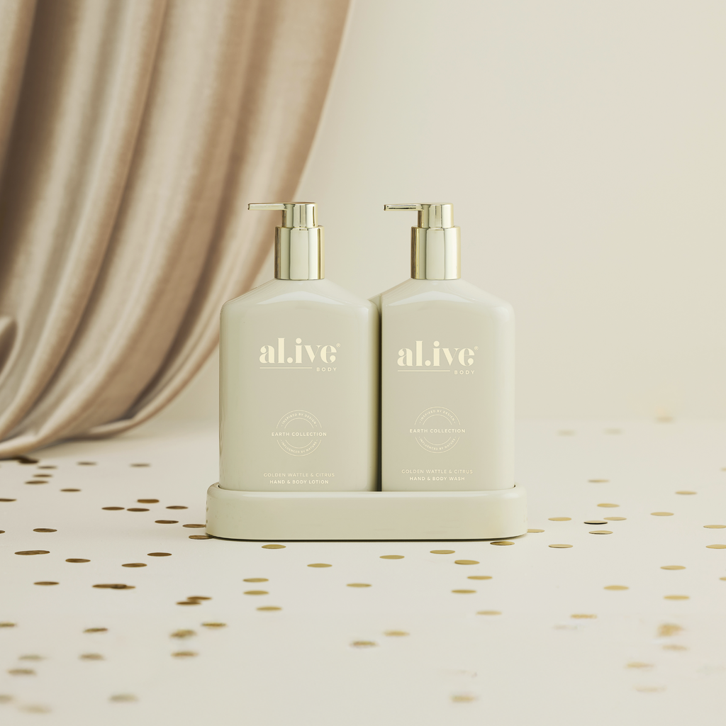 aL.ive wash lotion duo limited edition golden wattle citrus