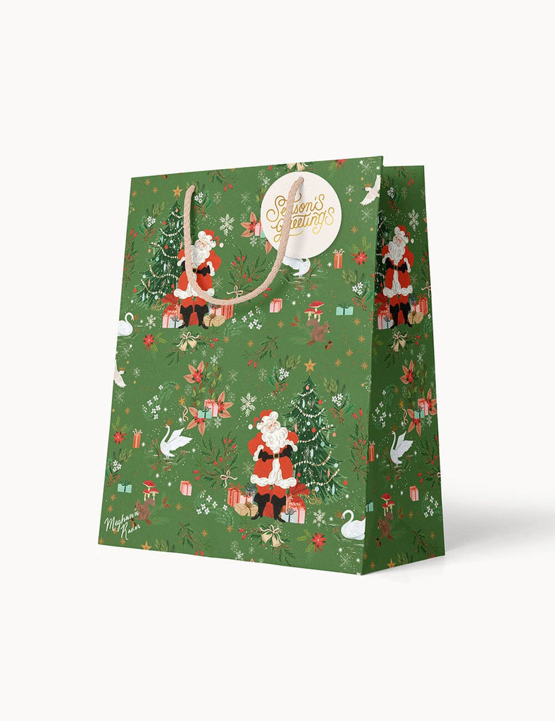 Bespoke letterpress gift bag santas wonderland