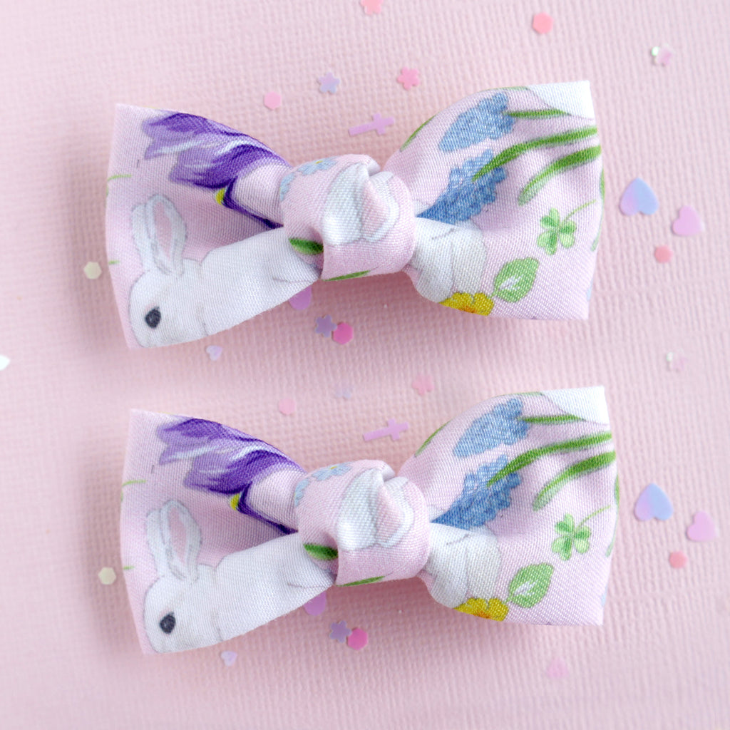 fabric bow clips floral
