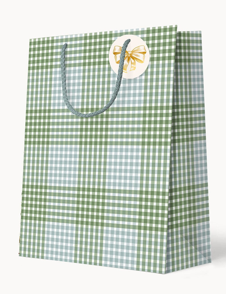 bespoke letterpress gift bag nordic blue check