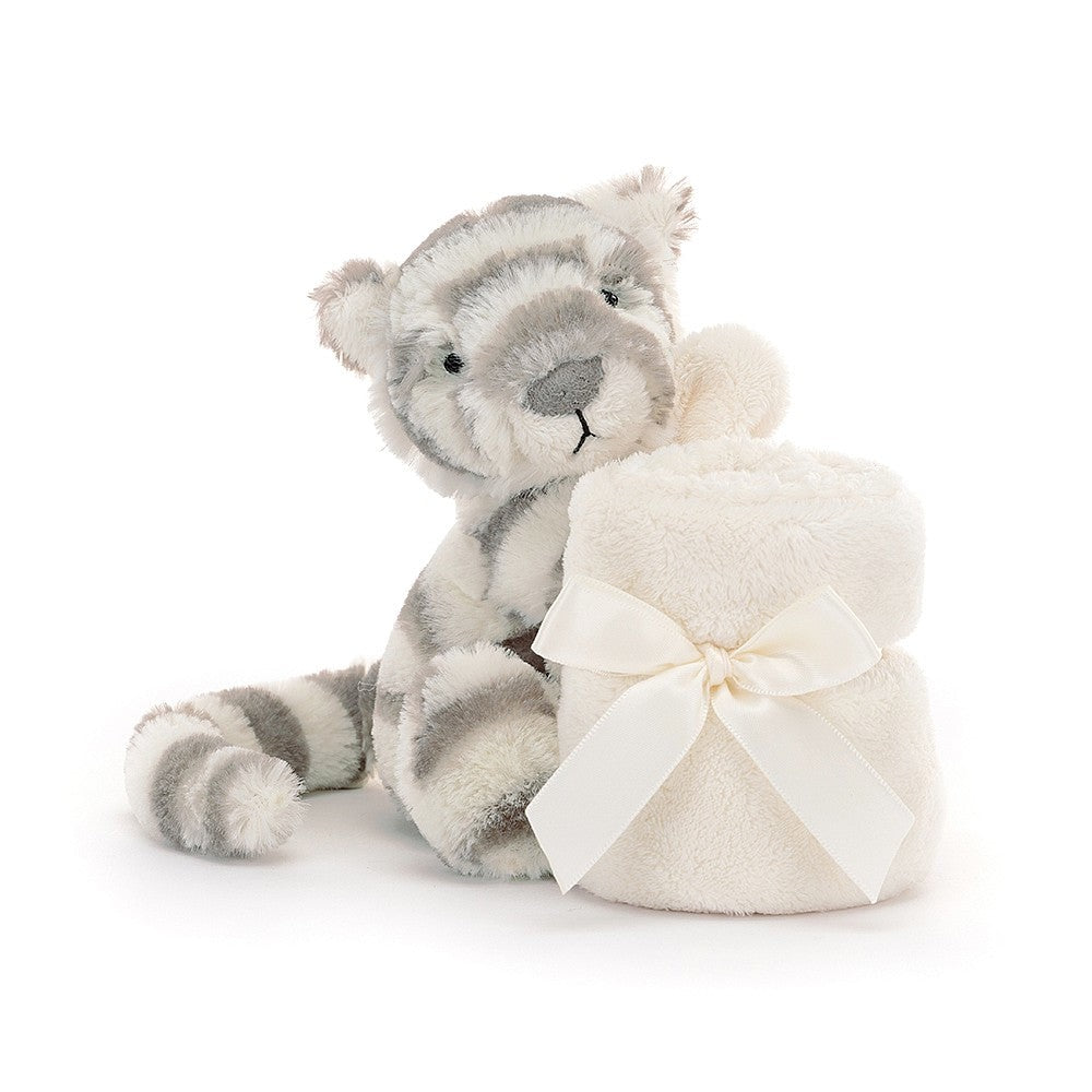 bashful snow tiger soother jellycat