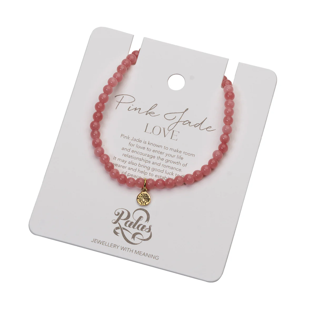 pink jade healing gem bracelet