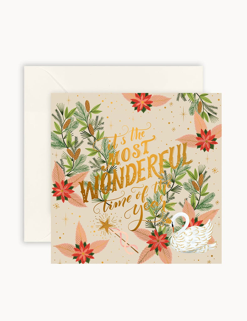 bespoke letterpress it's the most wonderful time card