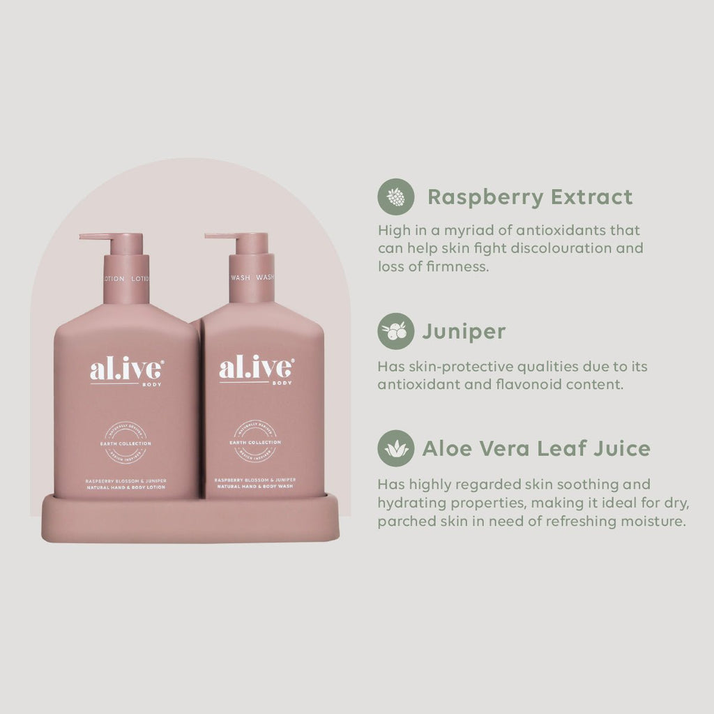 al.ive Body  Wash & Lotion Duo Raspberry Blossom & Juniper