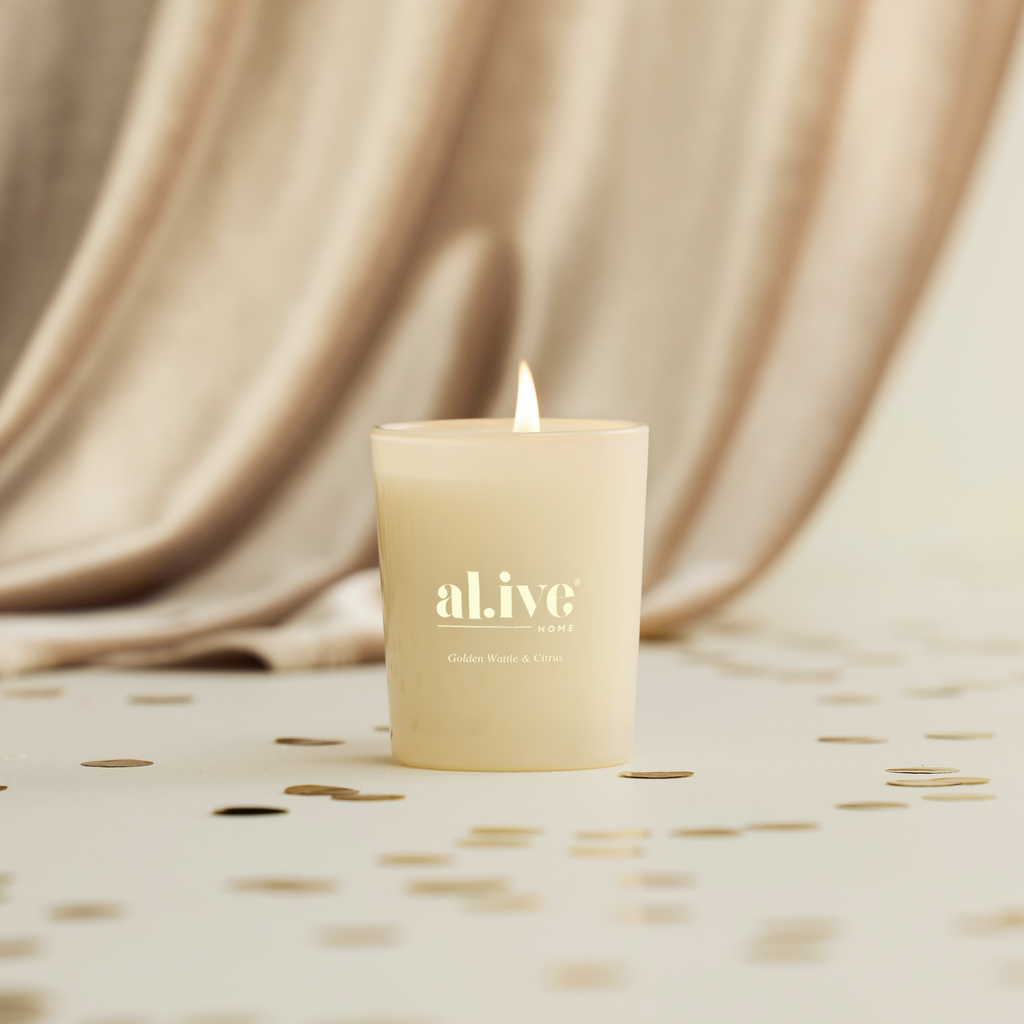 al.ive Body  Mini Soy Candle Bauble Golden Wattle & Citrus