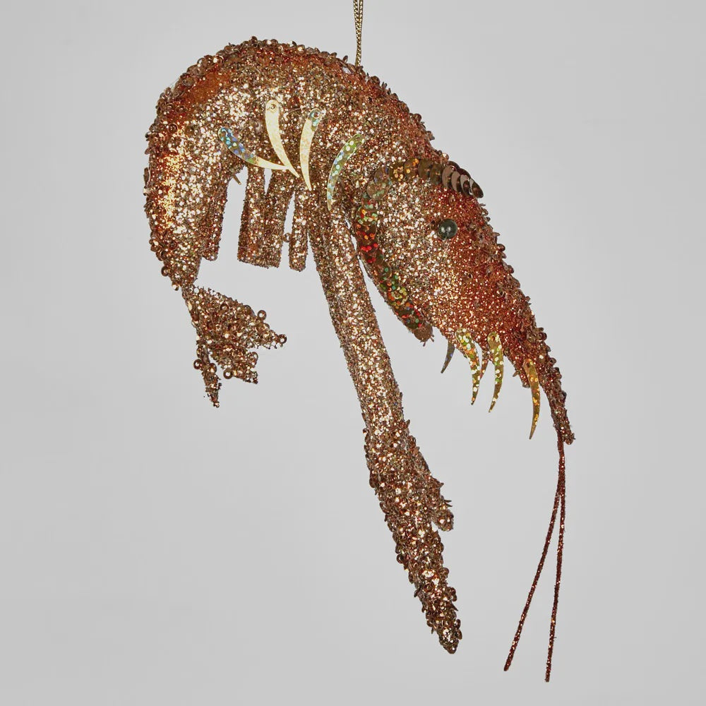 Florabelle Living  Lester Glitter Prawn Ornament