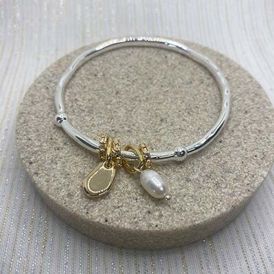 Fabienne Irregular Shape Charm Bangle