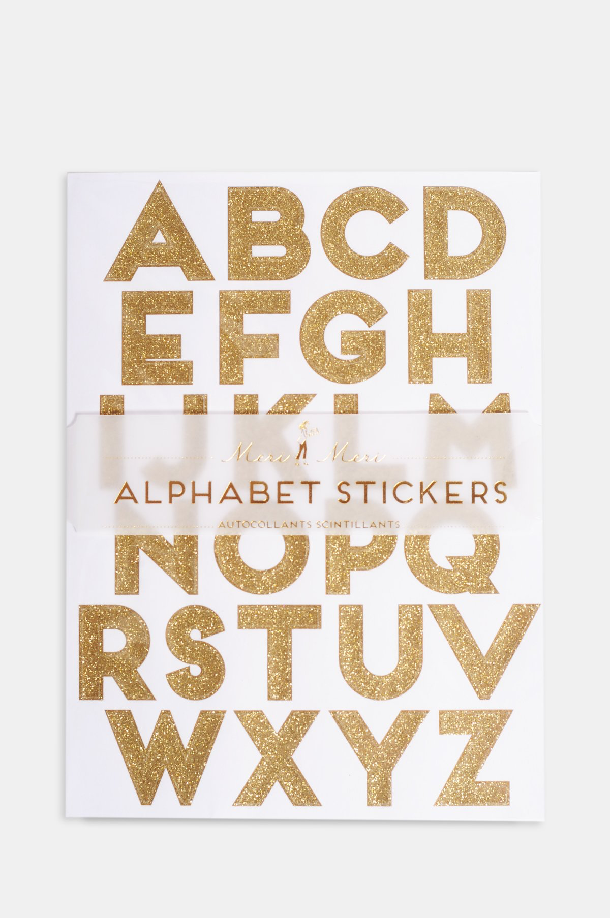  Meri Meri Gold Glitter Alphabet Sticker Sheets (Pack of 10) :  Home & Kitchen