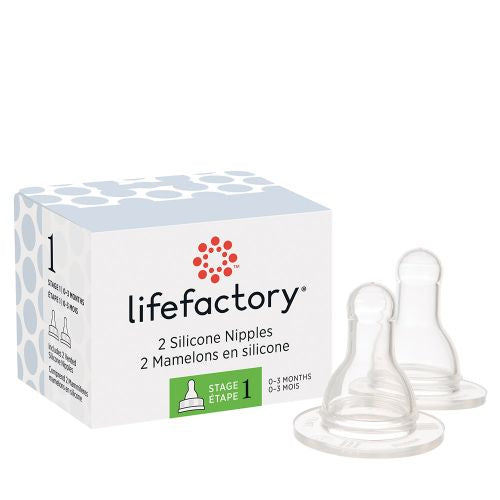 2 silicone nipples lifefactory stage 1