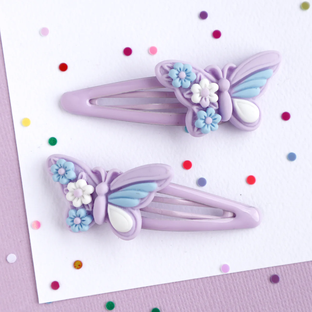mon coco lavender butterfly hair clips