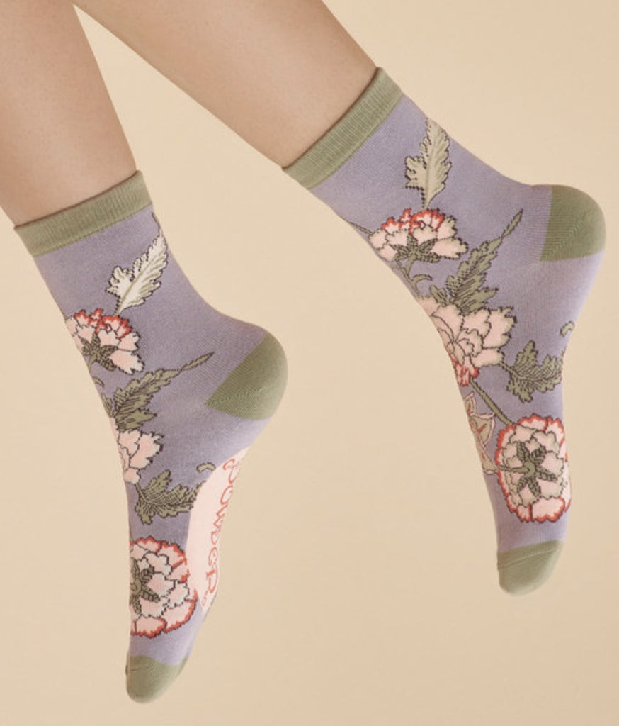 lilac paisley ankle socks powder uk
