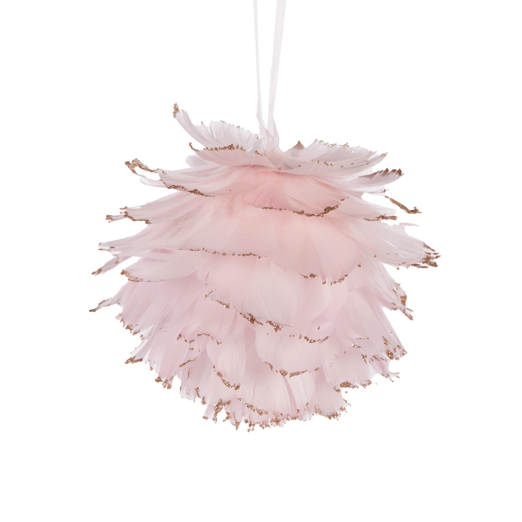 bauble feather pink christmas