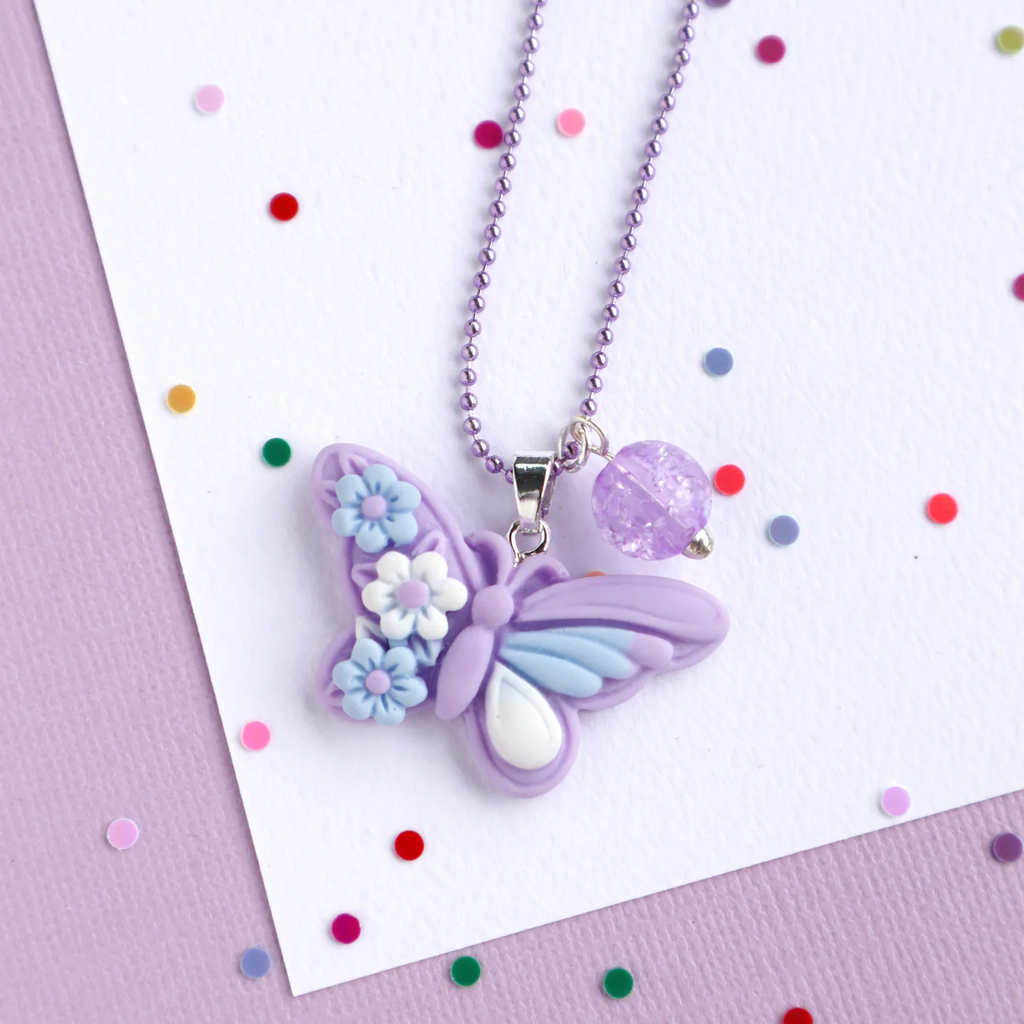 mon coco lavender necklace butterfly