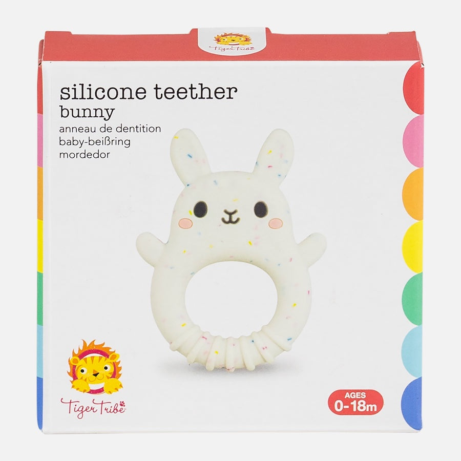 silicone teether bunny tiger tribe