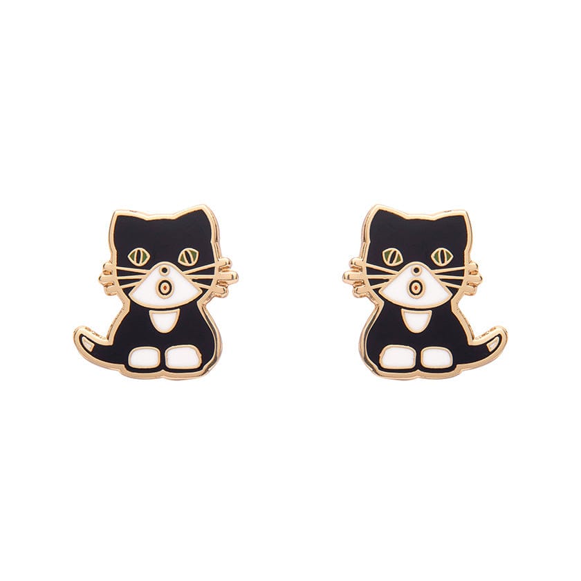 erstwilder miffy kitten enamel stud earrings